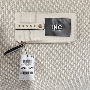 INC International Concepts Cream and Gold Wallet with Sleek Design